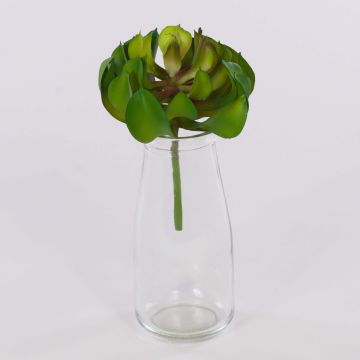 Artificial aeonium GERTRUDE on spike, green-red, 5.1"/13cm
