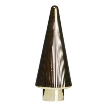 Decorative Glass Christmas tree RICON, metallic, gold, 26cm, Ø9,5cm