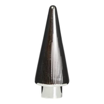 Decorative Glass Christmas tree RICON, metallic, silver, 31,5cm, Ø11,5cm