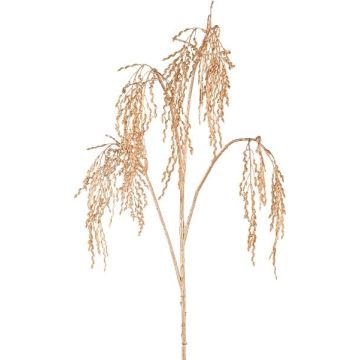 Decorative sorghum branch XILVEN with ears, hanging, gold, 4ft/110cm