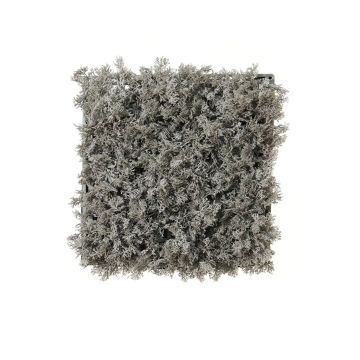 Artificial plant hedge / mat Icelandic moss HAVAH, grey, 10"x10"/25x25cm