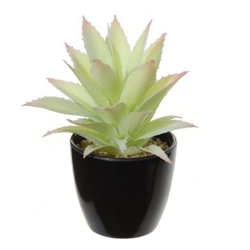 Artificial agave americana KOSEY, planter, light green-red, 6.3"/16cm
