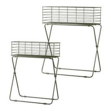 Metal flower stand mesh basket TOMOKO, 2 pieces, moss green, 20"x9"x25"/50x24x64cm, 24"x12"x28"/60x30x72cm Metal flower stand mesh basket TOMOKO, 2 pieces, moss green, 20"x9"x25"/50x24x64cm, 24"x12"x28"/60x30x72cm