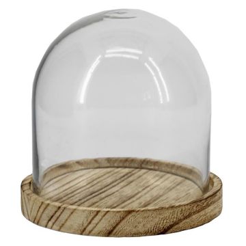 Glass dome DANILLA with marbled wooden base, clear, 3.9"/10cm, Ø3.9"/10cm Glass dome DANILLA with marbled wooden base, clear, 3.9"/10cm, Ø3.9"/10cm