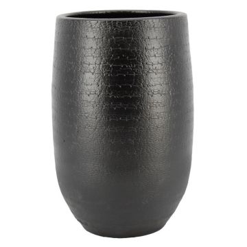 Ceramic vase DEIRA with grain pattern, mat black, 12"/30cm, Ø9"/23cm Ceramic vase DEIRA with grain pattern, mat black, 12"/30cm, Ø9"/23cm