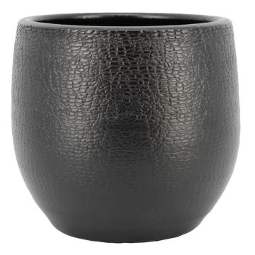 Ceramic plant pot DEIRA with marbling, mat black, 8"/21cm, Ø9"/23cm Ceramic plant pot DEIRA with marbling, mat black, 8"/21cm, Ø9"/23cm
