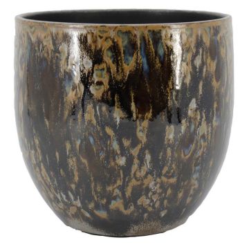 ELIEL ceramic plant pot, speckled, brown-blue, 28cm, Ø28cm