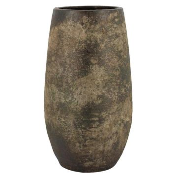 AROON ceramic plant vase with a grainy finish, antique green, 40 cm, Ø22 cm