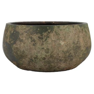 AROON ceramic plant bowl with grain pattern, antique green, 14 cm, Ø29 cm