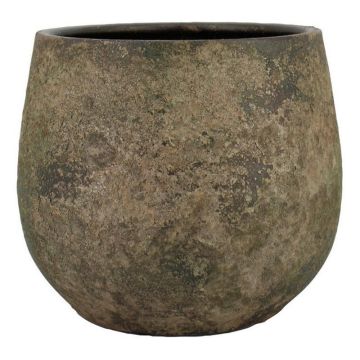 Ceramic plant pot AROON with a grainy finish, antique green, 5.1"/13cm, Ø6.3"/16cm Ceramic plant pot AROON with a grainy finish, antique green, 5.1"/13cm, Ø6.3"/16cm
