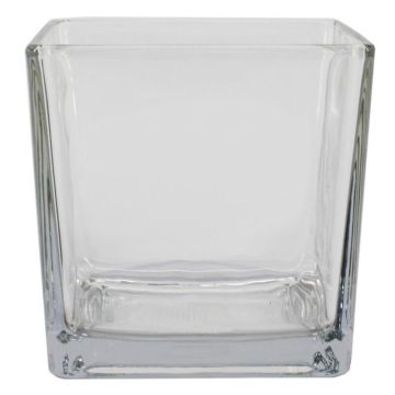 Glass tea light holder KIM OCEAN, clear, 3.9"x3.9"x3.9"/10x10x10cm Glass tea light holder KIM OCEAN, clear, 3.9"x3.9"x3.9"/10x10x10cm