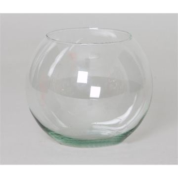 Bulbous glass vase TOBI OCEAN, clear, 5.1"/13cm, Ø5.9"/15cm