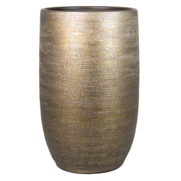 AGAPE decorative vase, ceramic, with grain effect, gold, 40cm, Ø26cm