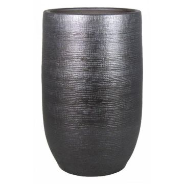 AGAPE decorative vase, ceramic, with grain effect, black, 50cm, Ø32cm