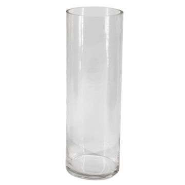 Cylindrical flower vase SANSA OCEAN, glass, clear, 12"/30cm, Ø3.9"/10cm