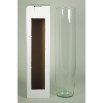 MANRESA flower vase, glass, clear, 50cm, Ø11.5cm