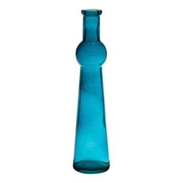 REYNALDO glass bottle vase, blue-clear, 23 cm, Ø5.5 cm