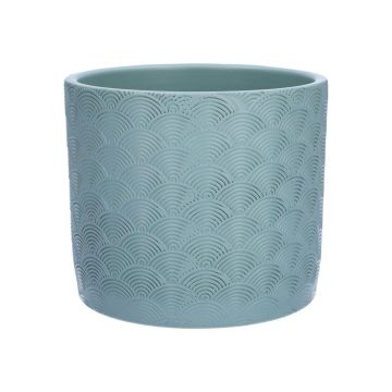 FERDINANTA ceramic pot with pattern, matt light blue, 12.3 cm, Ø 13.5 cm