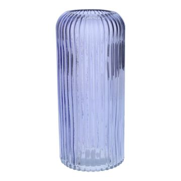 ALBURGIS glass vase with grooves, lilac-clear, 25cm, Ø10cm