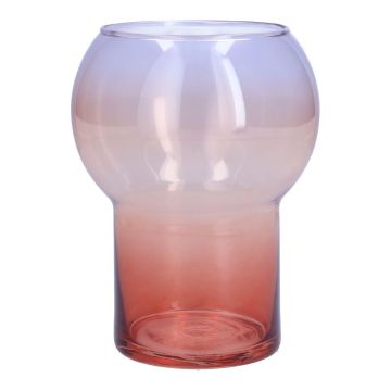 ONOFRIO decorative vase, glass, purple-pink-salmon-clear, 16 cm, Ø 12 cm