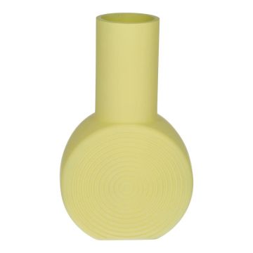 ORESTINO round glass vase, matt yellow, 14 x 7.5 x 22.5 cm
