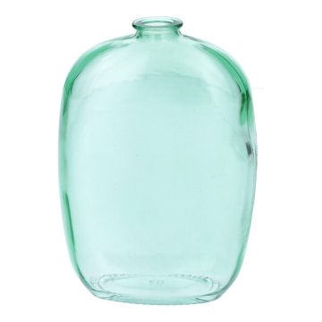 PAISANTO flat-bottomed glass bottle, turquoise-clear, 10 x 4.5 x 14.5 cm