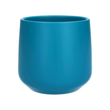 ZIOKA ceramic flower pot, matt turquoise, 13.5 cm, Ø 14.5 cm