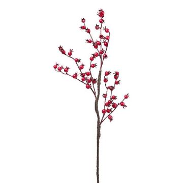Artificial branch Japanese rose FRULKA with rose hips, red, 24"/60cm