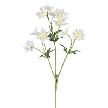 Artificial flower branch Scabiosa FROSA, white, 26"/65cm