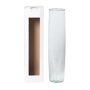 Flower vase MANRESA, glass, transparent, 20"/50cm, Ø4.5"/11.5cm