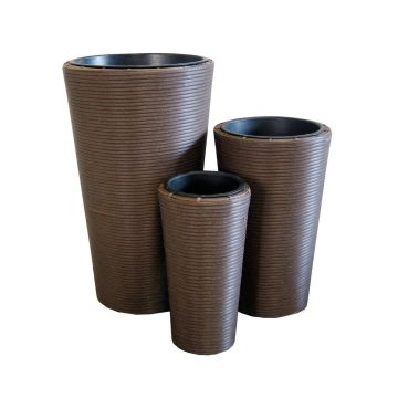 Planters set NAVIN, brown, 29"/74cm, 21"/54cm, 17"/44cm Planters set NAVIN, brown, 29"/74cm, 21"/54cm, 17"/44cm