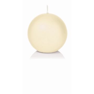 Ball wax candle MAEVA in cellophane foil, ivory, Ø2.8"/7cm, 25h - Made in Germany Ball wax candle MAEVA in cellophane foil, ivory, Ø2.8"/7cm, 25h - Made in Germany