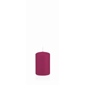 Block candle MAEVA, magenta, 3.1"/8cm, Ø2"/5cm, 18h - Made in Germany