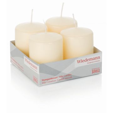 JENARO Advent wreath pillar candles, 4 pieces, biscuit, 8cm, Ø6cm, 29h – Made in Germany