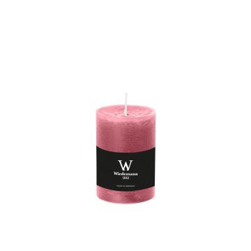 Block candle AURORA, antique pink, 4"/10cm, Ø2.7"/6,8cm, 42h - Made in Germany