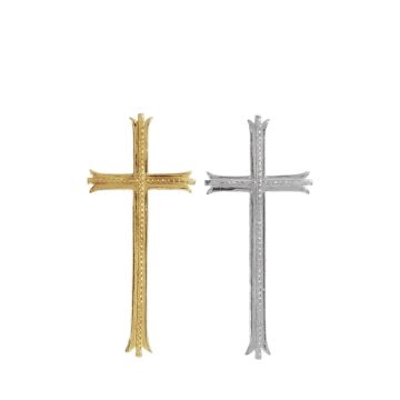 Wax cross ornament LESJA, gold, 10.5 x 4.5 cm