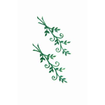WITALINA wax ornament (twigs), 2 pieces, dark green, 8 x 3 cm