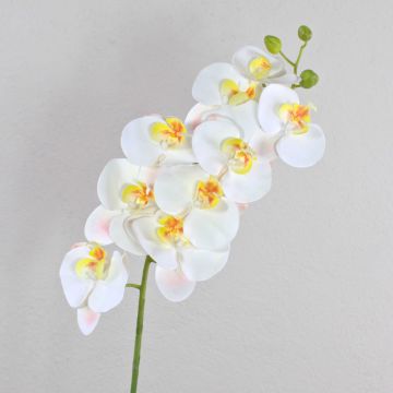 Fake phalaenopsis spray OPHELIA, white, 3ft/100cm, Ø4.7"/12cm