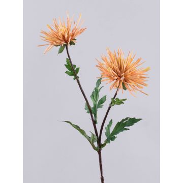 Plastic chrysanthemum ESTELLE, yellow-orange, 28"/70cm, Ø3.1"-4"/8-10cm