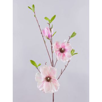 Artificial magnolia spray FINAH, light pink, 3ft/90cm, Ø3.5"-5.9"/9-15cm