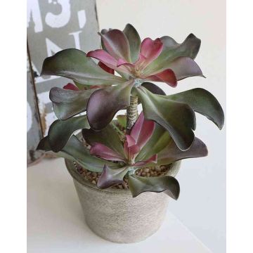 Artificial Echeveria SHAUNA in decorative pot, green-violet, 10"/25cm Artificial Echeveria SHAUNA in decorative pot, green-violet, 10"/25cm