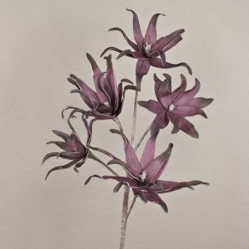 Artificial lily CÄCILIA, dark purple, 4ft/115cm, Ø5.1"-8"/13-20cm