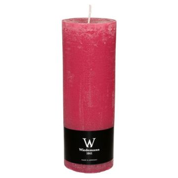 Block candle AURORA, raspberry, 8"/19cm, Ø4"/10cm, 155h - Made in Germany Block candle AURORA, raspberry, 8"/19cm, Ø4"/10cm, 155h - Made in Germany