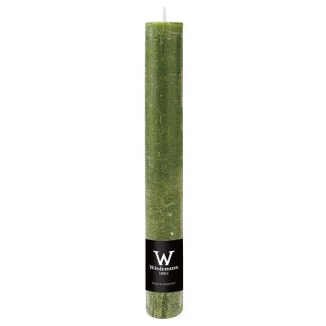 AURORA taper candle, olive green, 20cm, Ø3.5cm, 23h – Made in Germany