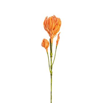 Plastic dahlia spray DENISE, crossdoor, orange, 3ft/100cm, Ø2"-8"/5-20cm