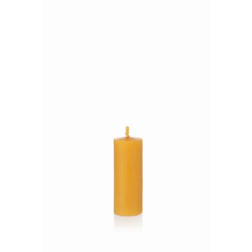 Beeswax pillar candle BABETTE, natural-yellow, 4"/10cm, Ø1.6"/4cm, 20h - Made in Germany