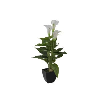 Plastic calla JAMILA in a decorative pot, white, 16"/40cm, Ø1.6"x2.4"/4x6cm Plastic calla JAMILA in a decorative pot, white, 16"/40cm, Ø1.6"x2.4"/4x6cm
