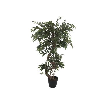 Plastic Ficus tree MIYU, natural stems, green, 4ft/130cm Plastic Ficus tree MIYU, natural stems, green, 4ft/130cm
