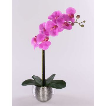Artificial orchid Phalaenopsis EMILIA, decorative pot, pink, 18"/45cm