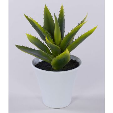 Artificial aloe vera ROSALINA in ceramic pot, green, 8"/21cm